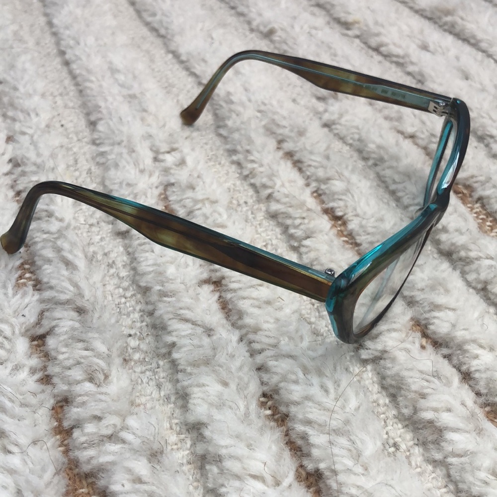 Bevel Eyeglass Frames - Brown/Mint - image 5